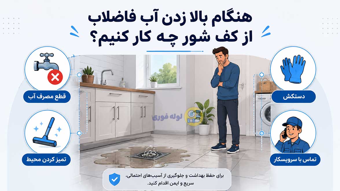اقدامات فوری هنگام بالا زدن آب فاضلاب از کف شور