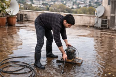وبلاگ Clogged roof pipe